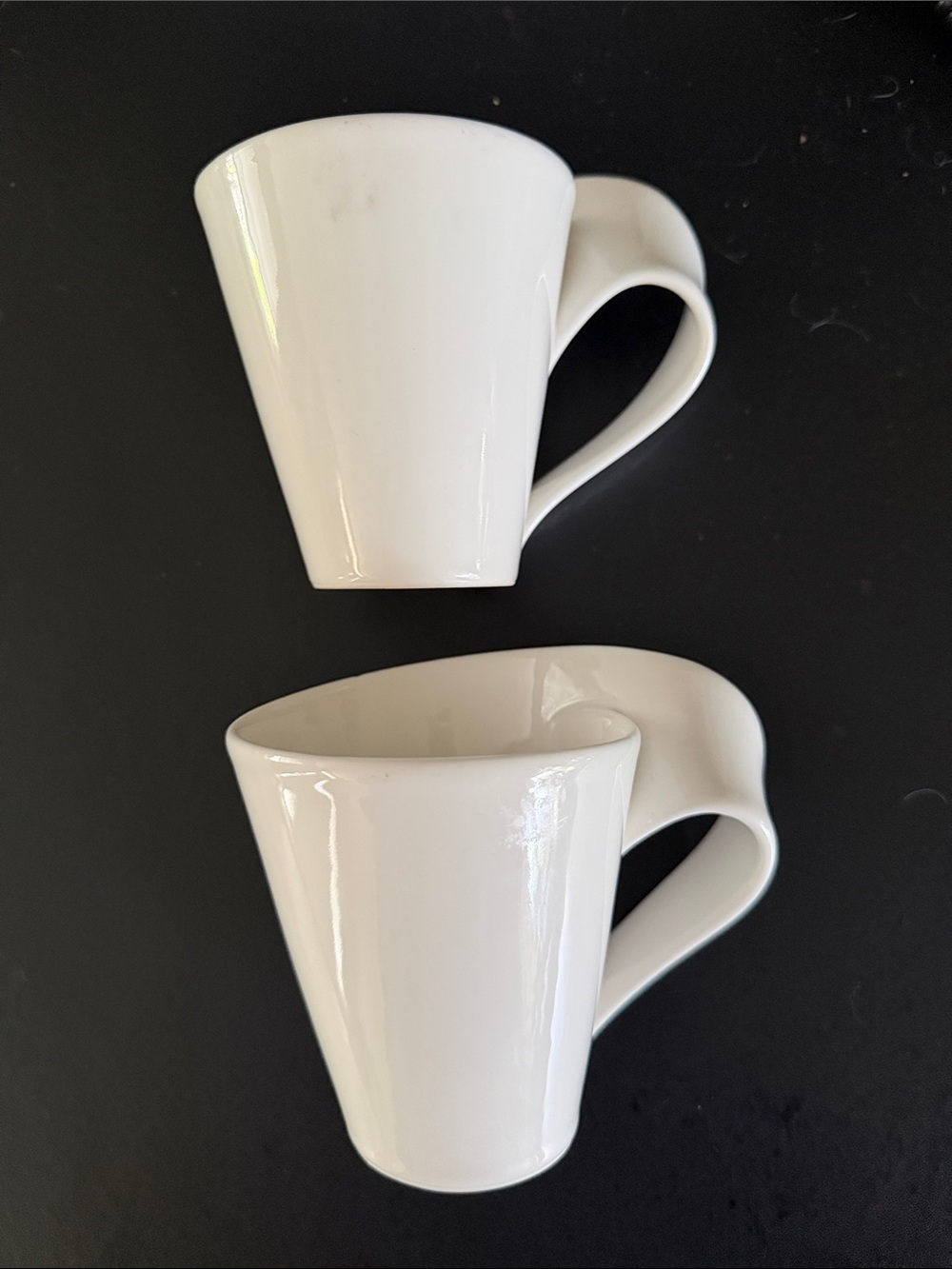 Villeroy & Boch White Porcelain Coffee/Tea Mugs - Set of 2